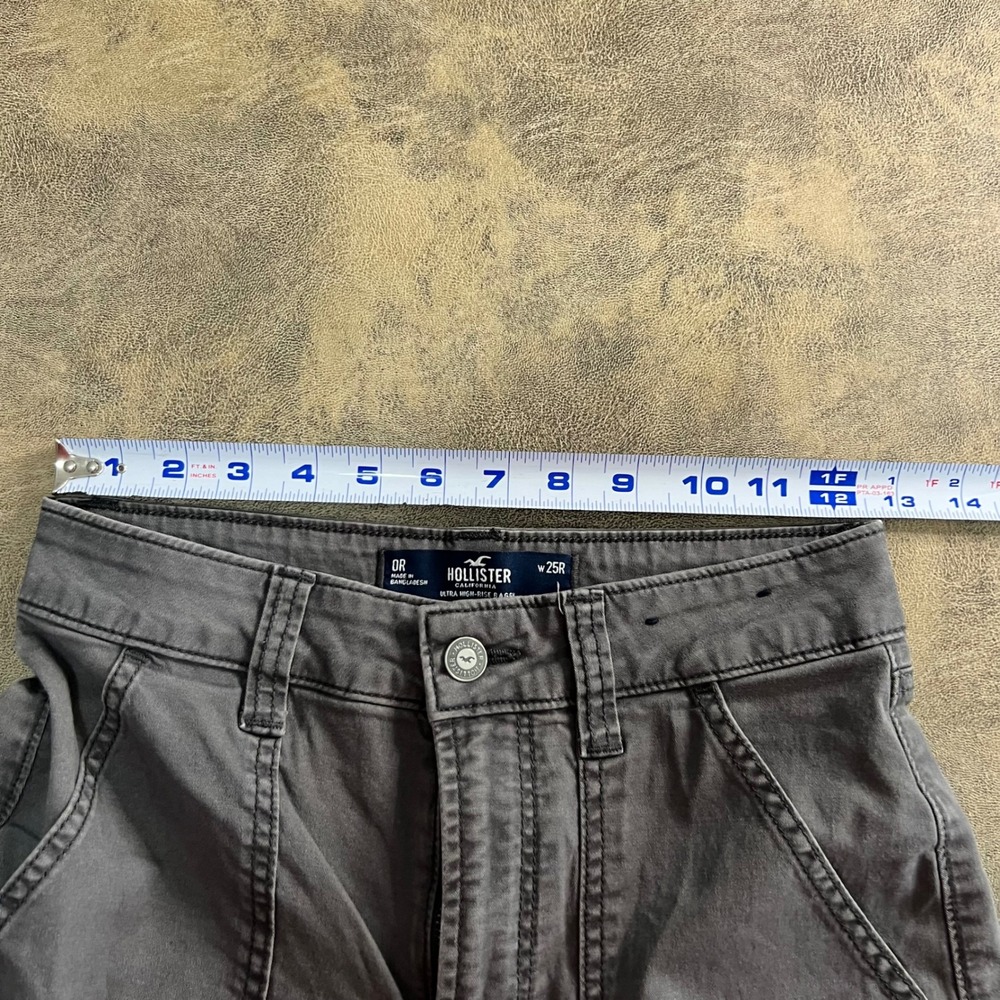 Hollister Cargo Pants Womens 0R 25R Gray Ultra High-Rise Baggy Wide Leg Utility - Picture 2 of 10